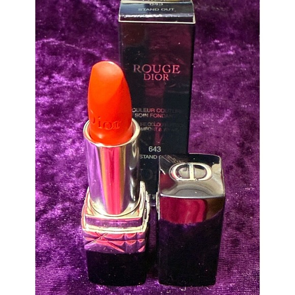 Dior Other - Dior Rouge Lipstick 643 STAND OUT Orange Full Size‎ HTF Cosmetic